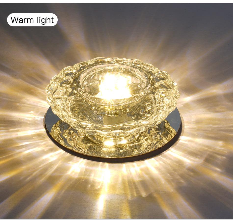 Aria – Plafonnier LED Cristal Doré
