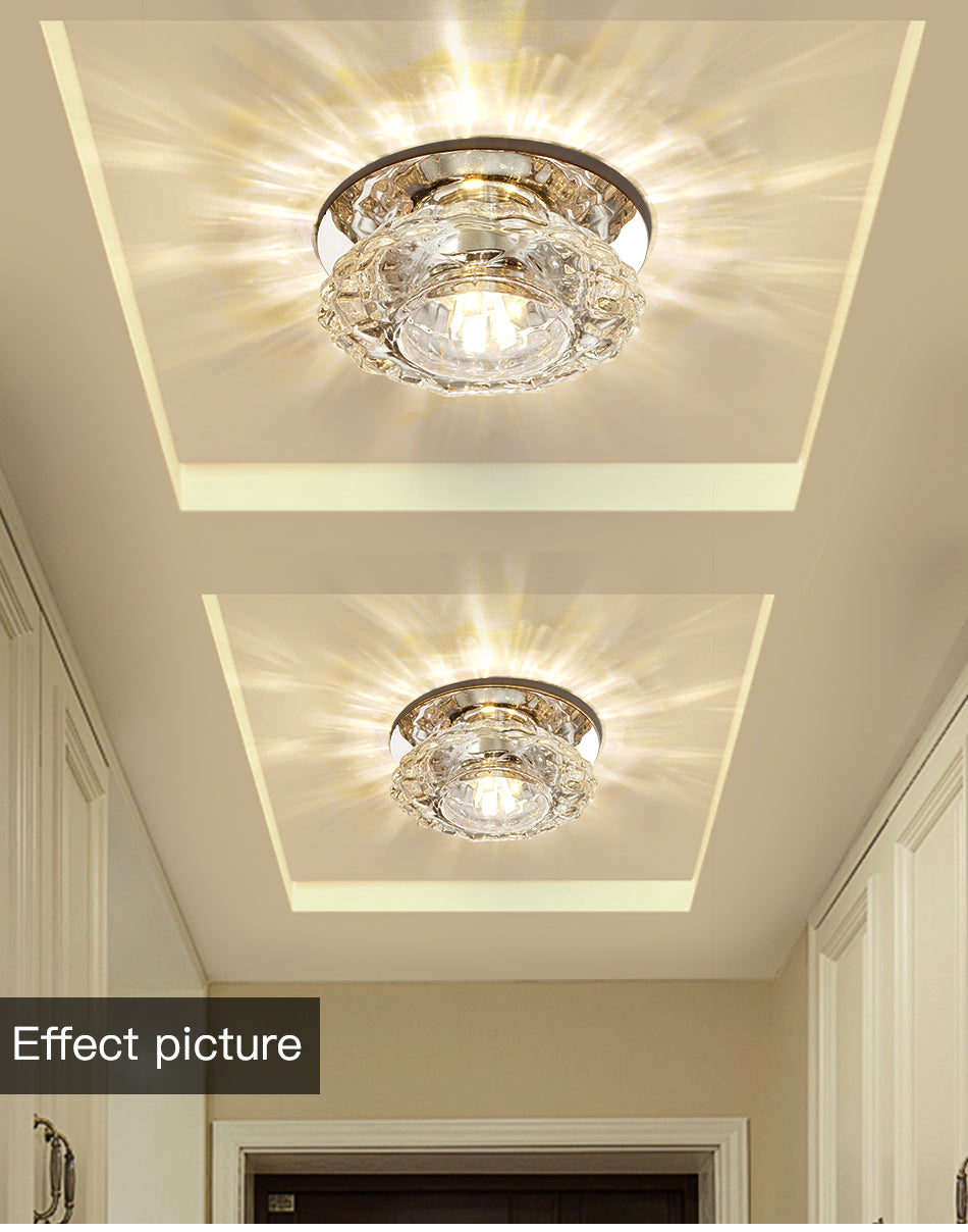 Aria – Plafonnier LED Cristal Doré