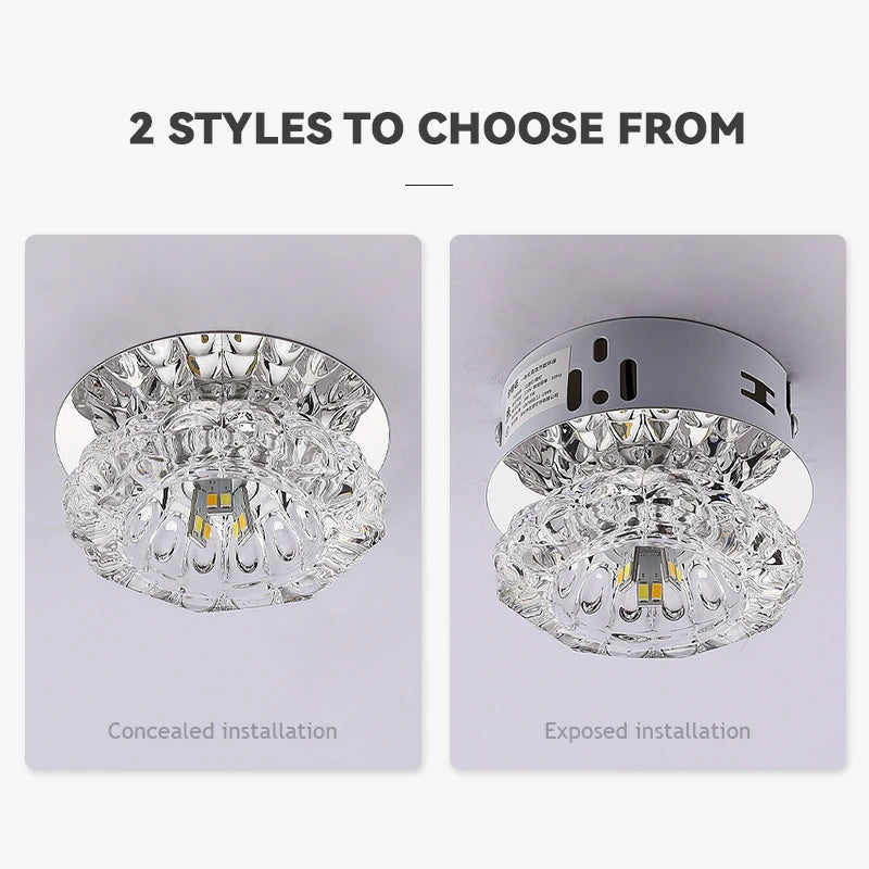 Aria – Plafonnier LED Cristal Doré