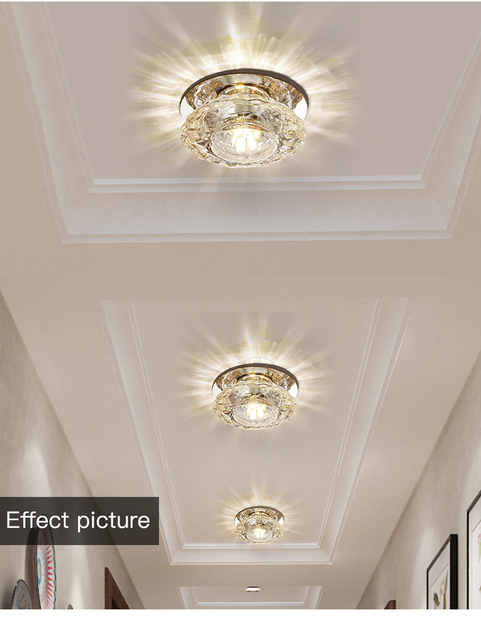 Aria – Plafonnier LED Cristal Doré