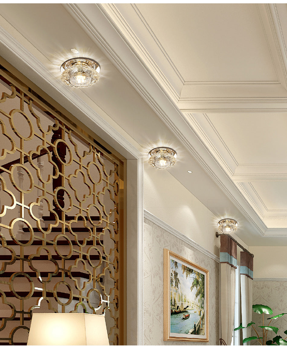 Aria – Plafonnier LED Cristal Doré