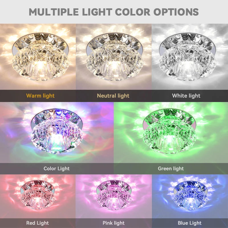 Aria – Plafonnier LED Cristal Doré