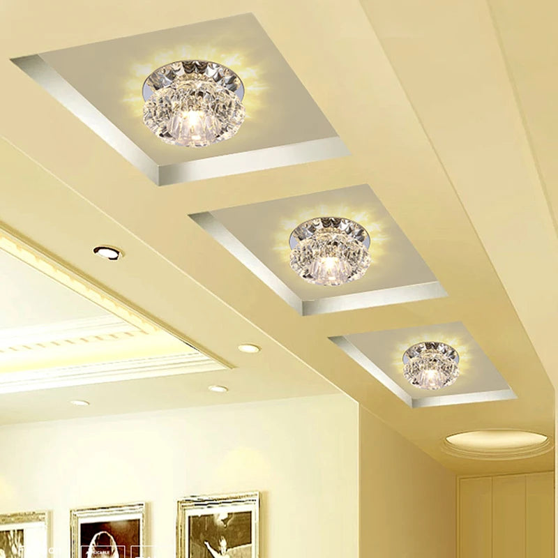 Aria – Plafonnier LED Cristal Doré