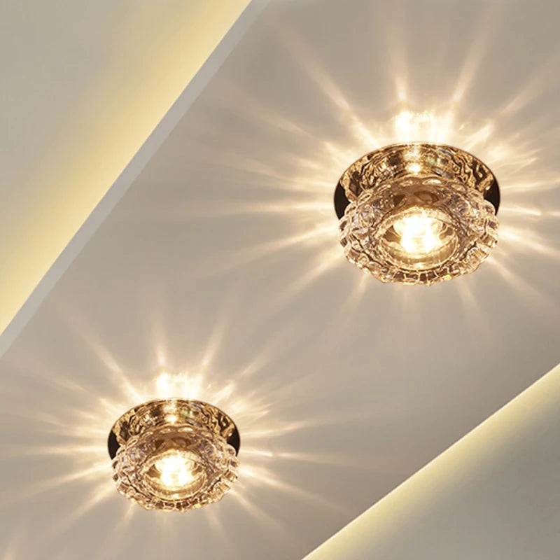 Aria – Plafonnier LED Cristal Doré