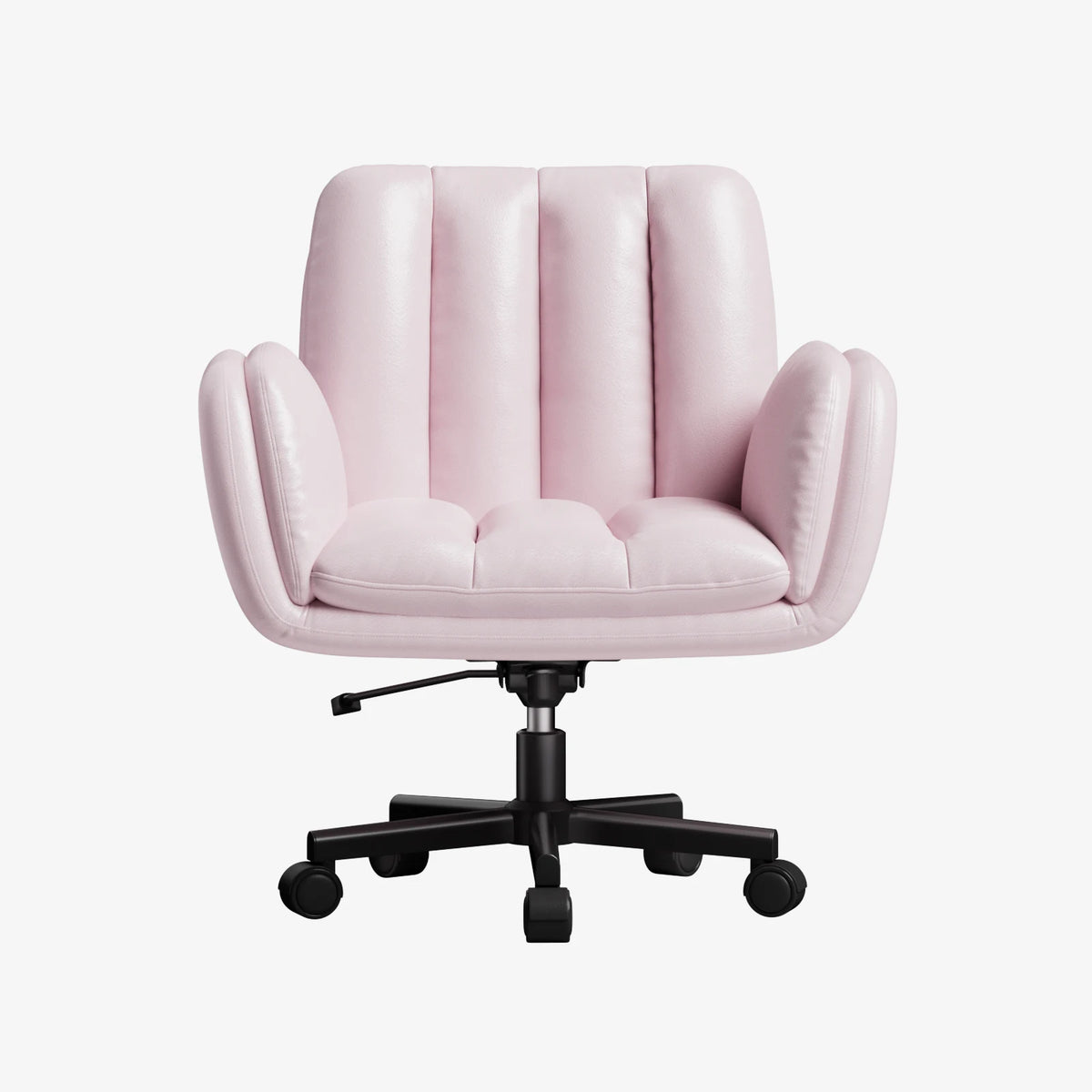 Chaise de bureau extra-large en similicuir coloris rose