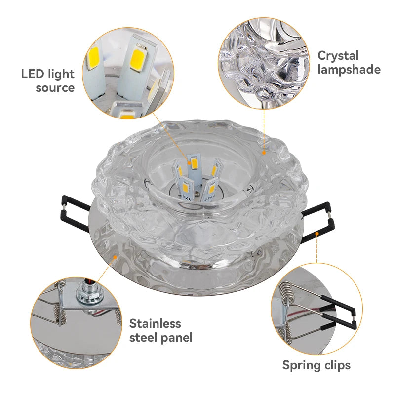Aria – Plafonnier LED Cristal Doré