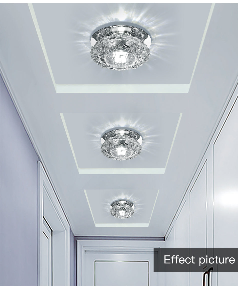 Aria – Plafonnier LED Cristal Doré