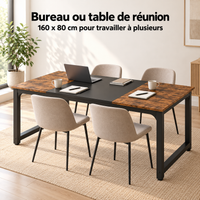 Grand bureau 160 x 80 cm utilisé comme table de réunion
