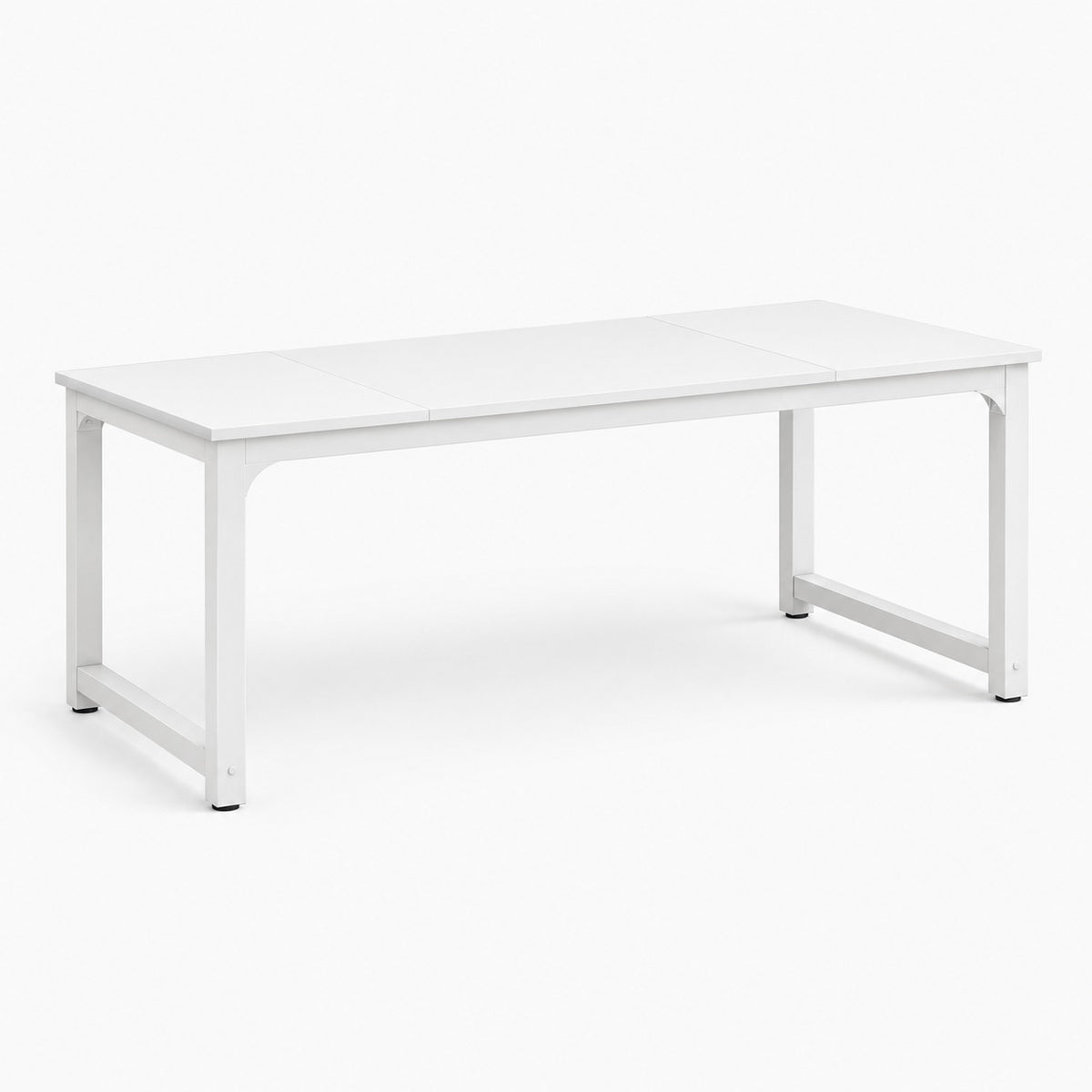 Grand bureau 160 x 80 cm bois et métal noir coloris blanc