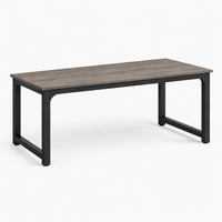 Grand bureau 160 x 80 cm bois et métal noir coloris gris