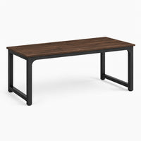 Grand bureau 160 x 80 cm bois et métal noir coloris marron vintage 2