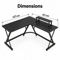 Dimensions du bureau d'angle en L : 127 x 127 cm
