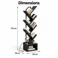 Dimensions de la bibliothèque arbre : 40 x 18 cm au sol, 110 cm de haut