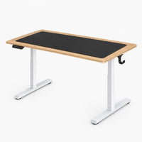 Bureau assis-debout électrique avec prise USB et crochet coloris marron et noir