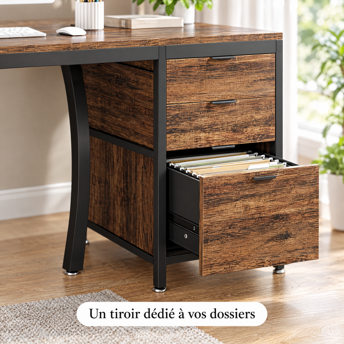 Tiroir à dossiers du caisson