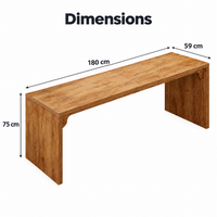 Dimensions du bureau double : 180 x 59 x 75 cm