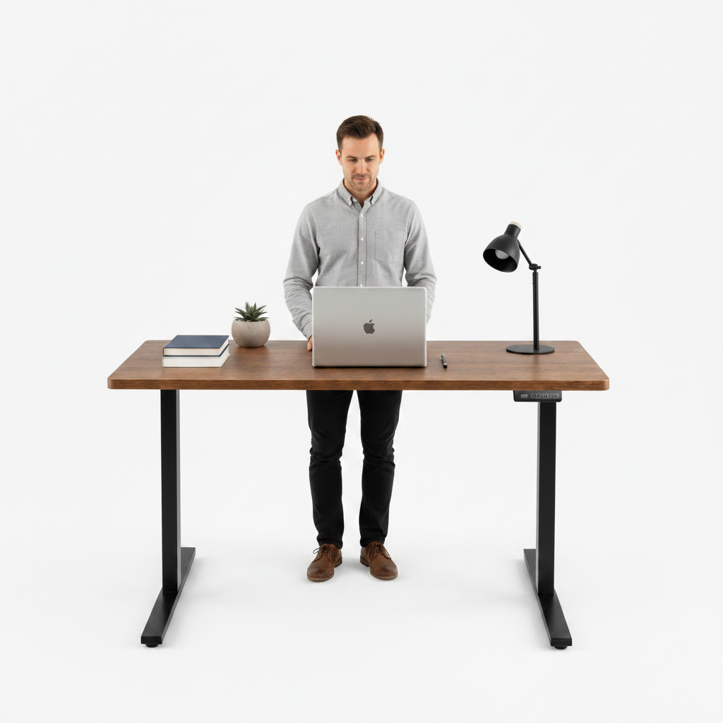 Homme debout au bureau